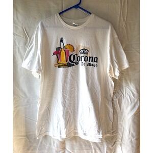 Corona White "Corona De Mayo" Short Sleeve T-Shirt 100% Preshrunk Cotton Size XL